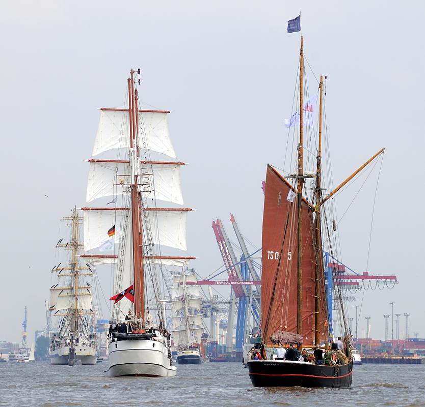 2250_7598 Segelschiffe Parade Elbe Hamburg. | Hafengeburtstag Hamburg - groesstes Hafenfest der Welt